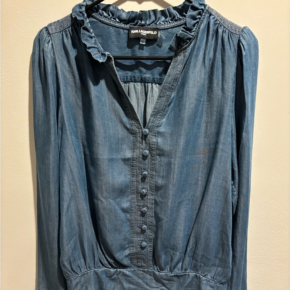 Karl Lagerfield Paris size XS chambray top.